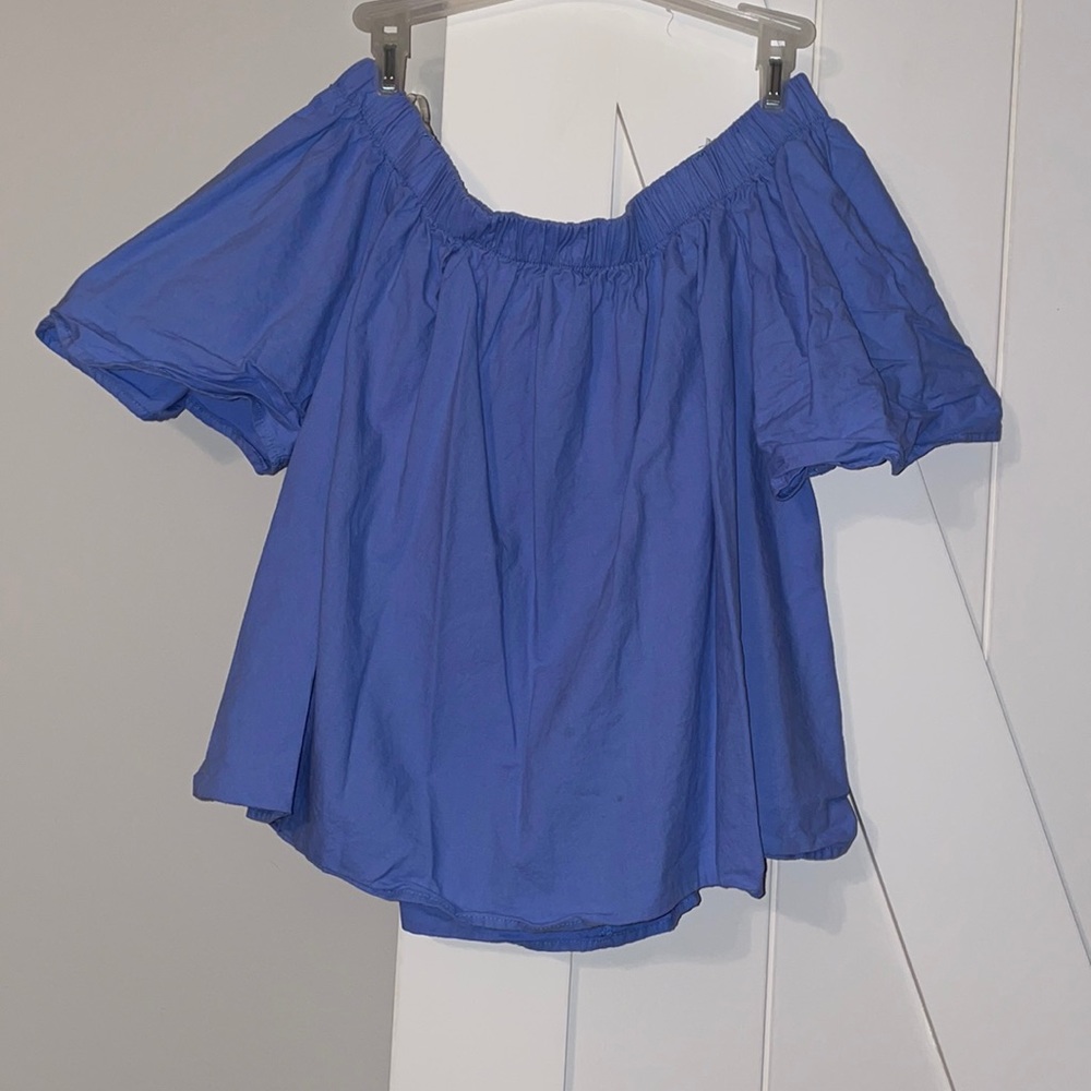 Off The Shoulder Used Blue Top